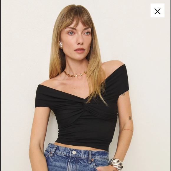 Reformation Black Ezlynn Knit Top in size XL - Picture 1 of 6